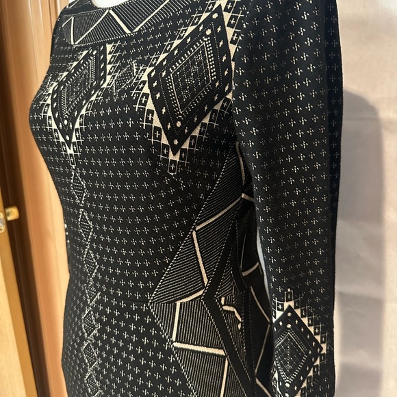 Tracy Reese Black and White Sheath Dress Crew Neck - Picture 6 of 10